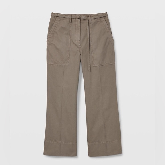 CLUB‎ MONACO Tea Dyed Bootcut Cropped Chinos Army Green Utility Vibe Size 12 - Picture 13 of 14